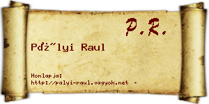 Pályi Raul névjegykártya
